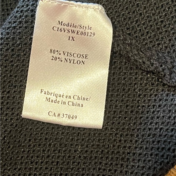 🖤 CLAIRE FRANCE – Cardigan noir léger à manches 3/4 – Taille 1X - Picture 3 of 8